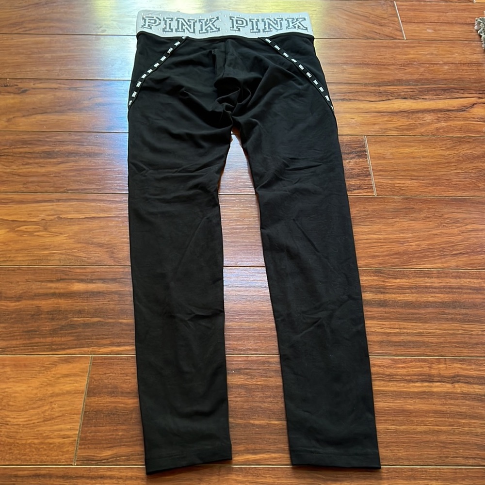 PINK leggings in black and white with rhinestones. - Picture 6 of 9